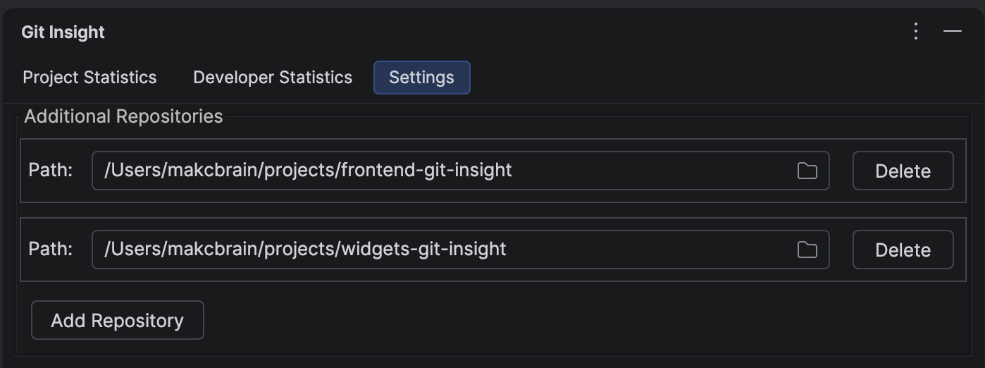 Additional Repositories settings editor